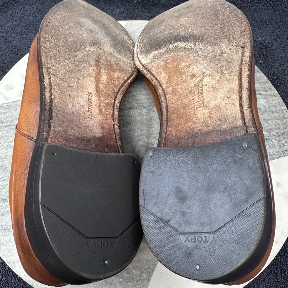 Allen Edmonds Parkway Men's Leather Oxford‎ Dress Shoes Size 12 D Brown Cap Toe
